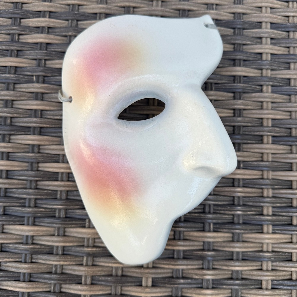 Vintage 1988 Phantom of the Opera Ceramic Mask Clay Art USA 6x8"